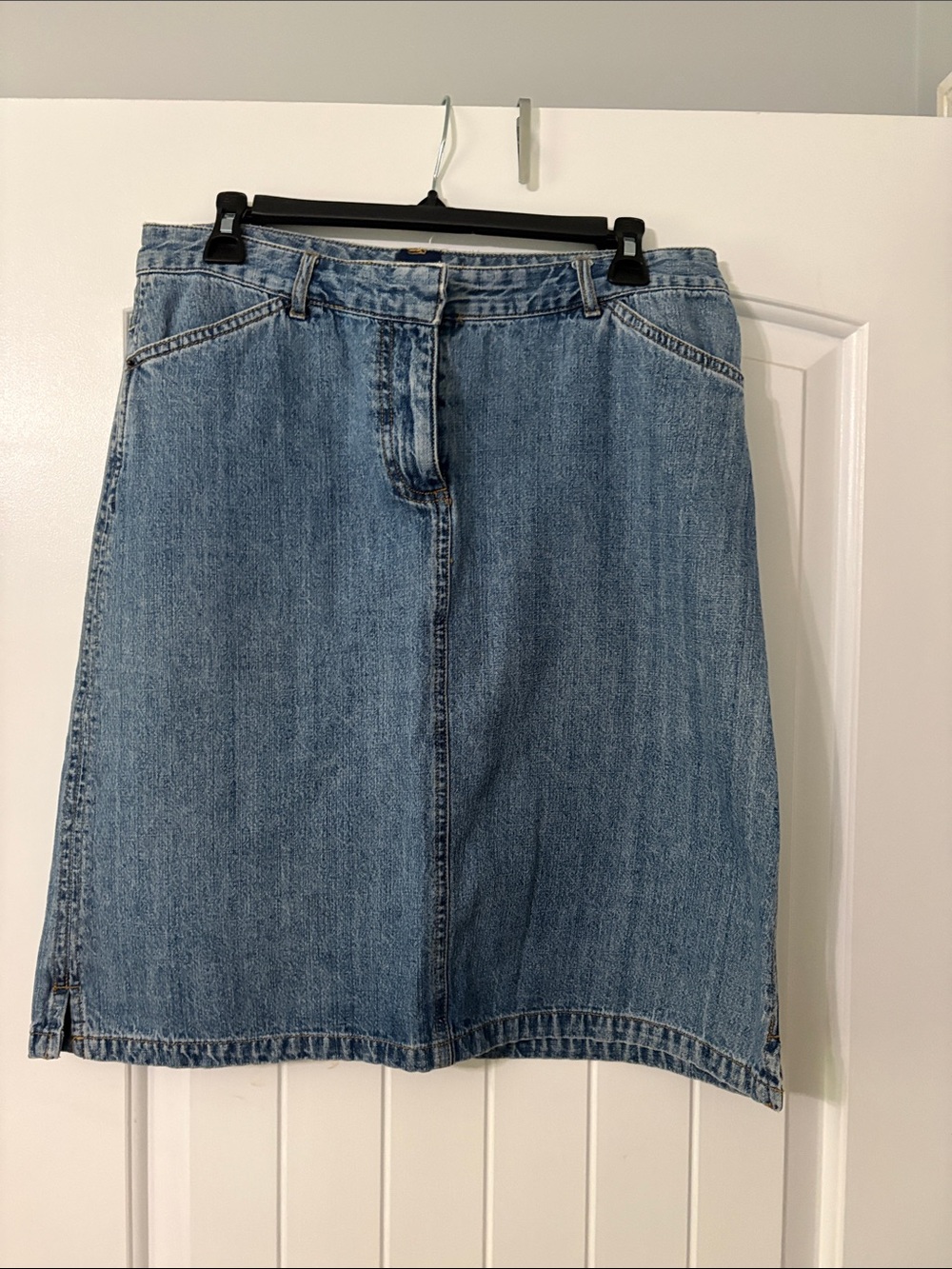 Basic Editions Light Blue Denim Midi Skirt